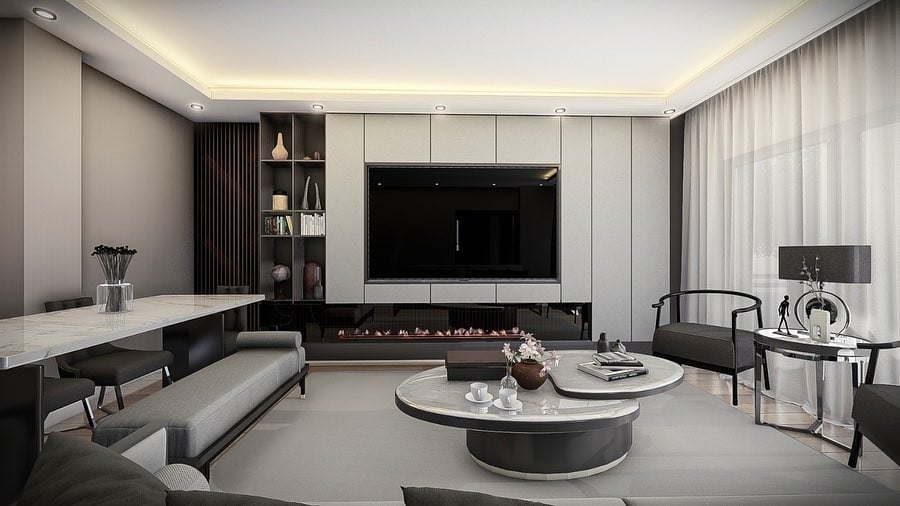 Silivri villa salon iç mimari tasarım görseli